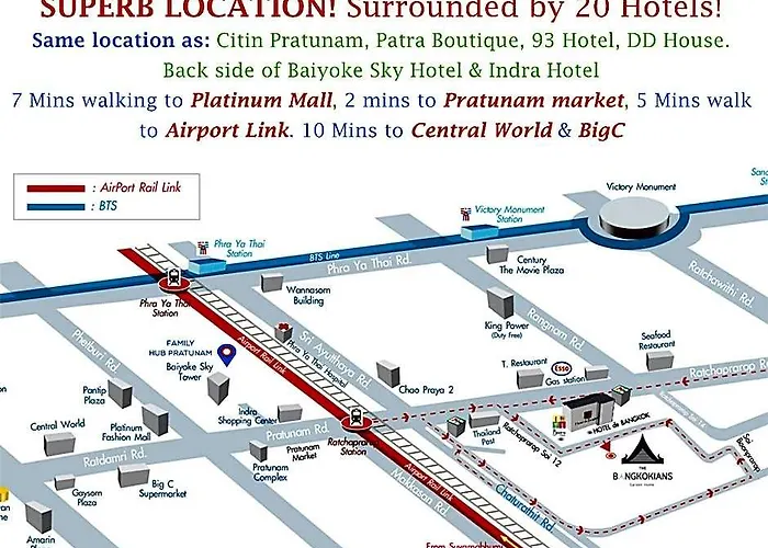 Family Hub @ Pratunam 5 - Group + Free Pickup 3* 曼谷